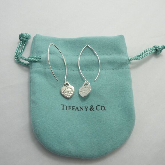 Tiffany& Co Jewelry - NEW Mini Heart Hook Earrings Return to Tiffany & Co Solid 925 Sterling Silver
